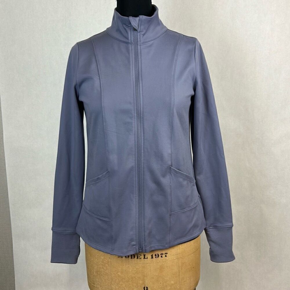 Freely Womens Zip Front Jacket Sz Medium Lt Purple Lavender Athletic Lightweight